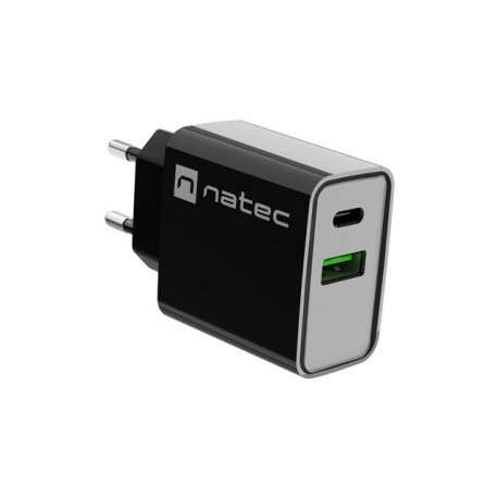 NATEC NETWORK CHARGER RIBERA USB-A+USB-C 20W PD laadija