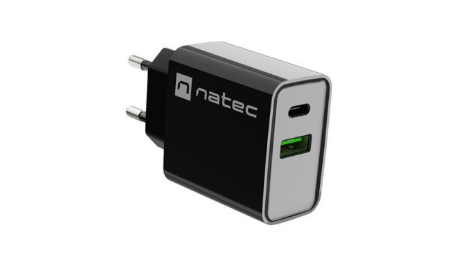 NATEC NETWORK CHARGER RIBERA USB-A+USB-C 20W PD laadija
