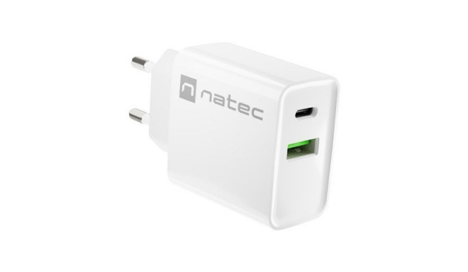 NATEC NETWORK CHARGER RIBERA USB-A+USB-C 20W PD laadija