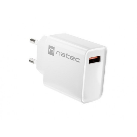 NATEC NETWORK CHARGER RIBERA USB-A 18W valge