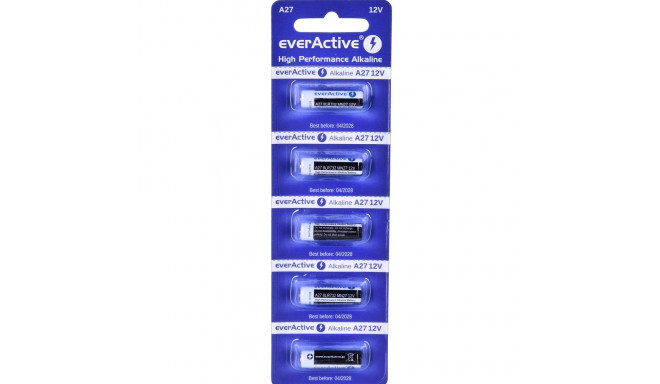 5 x alkaline batteries everActive 27A 12V- blister 5 pcs.