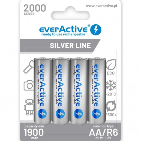 Rechargeable batteries everActive Ni-MH R6 AA 2000 mAh Silver Line