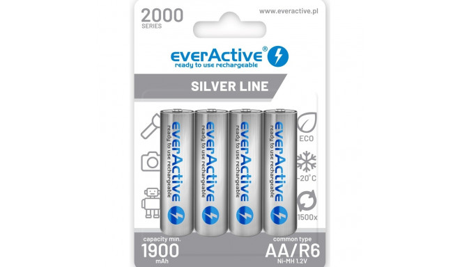 everActive aku Ni-MH R6 AA 2000mAh Silver Line 4tk
