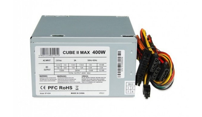 iBox CUBE II toiteplokk 400 W 20+4 pin ATX hõbedane