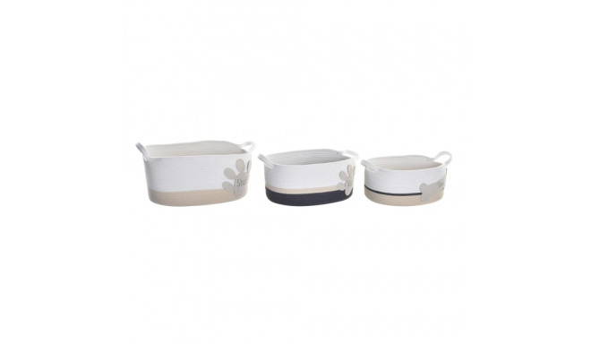 Набор корзин DKD Home Decor Белый Серый Кремовый 60 x 31 x 25 cm (3 Предметы)