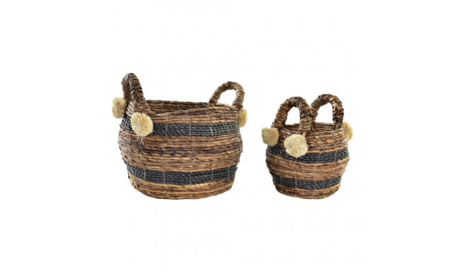 Basket set DKD Home Decor Natural Fibre 31 x 31 x 33 cm Colonial