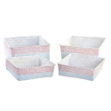 Basket set DKD Home Decor Polyester 8,5 cm 26 x 26 x 9 cm Natural Fibre Boho Mediterranean (4 Pieces