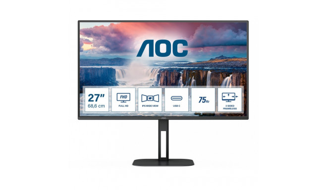 AOC monitor 27" 1920x1080 27V5CE 16:9 4ms HDMI USB-C VESA Full HD Speakers