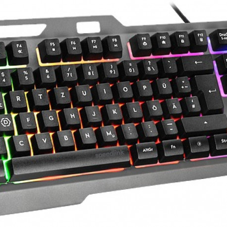 LUNERA Metal RGB Rainbow Gaming Keyboard, black - DE layout