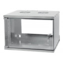 TECHLYPRO 022212 TechlyPro Wallmount cabinet ECO 19 6U/320 mm glass door assembled grey