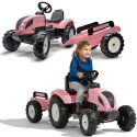 Falk traktor Farmer treileriga, roosa
