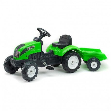 Falk pedaalidega traktor Farmer järelkäruga, roheline
