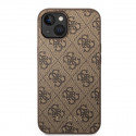 Guess case for iPhone 15 Plus 6.7" GUHCP15MG4GFBR brown hard case 4G Metal Gold Logo