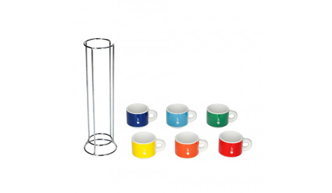 Set 6 cups, stakable Bialetti, multicolor