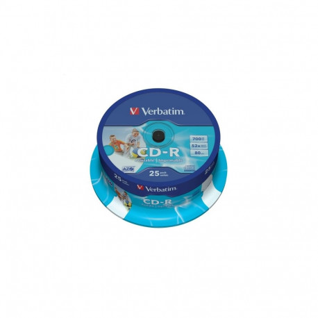 VERBATIM CD-R 700MB 52X AZO PRINTABLE ID BRAND CAKE*25 43439