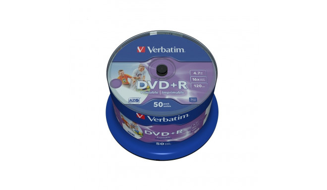 VERBATIM DVD+R 4,7GB 16X PRINTABLE FULL CAKE*50 43512