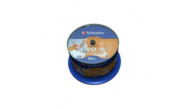 VERBATIM DVD-R 4,7GB 16X PRINTABLE FULL CAKE*50 43533
