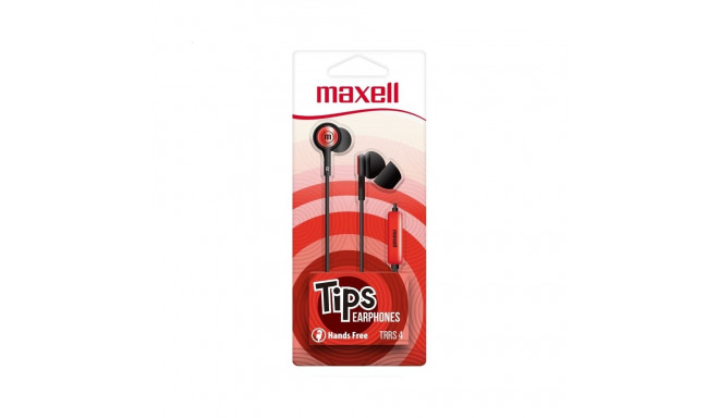 MAXELL EARPHONES IN-TIPS IN EAR STEREO WITH MICROPHONE RED 304012.00.CN