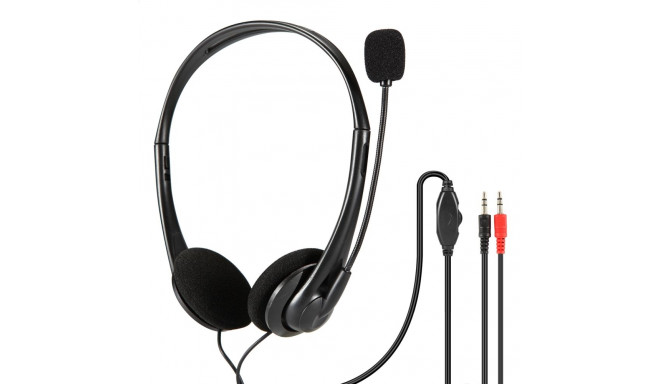 FREESTYLE HEADPHONES WITH MIC AND VOLUME CONTROL 2 X 3.5 MM JACK BLACK