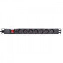 Power strip 19-inches 1U, 7 sockets, with switch 2m