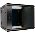Wall cabinet rack 6U 600x600 black two sections