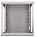 Wall cabinet rack 12U 600x450 gray glass door