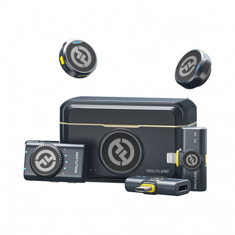 Hollyland Lark M2 Combo - Wireless Lavalier Microphone (Duo,ShineCharcoal)