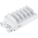 "USB Desktop Schnellladestation 110W 10-Port 5xUSB-C; 5xUSB-A PD3.0 QC3.0 GoodConnections White"