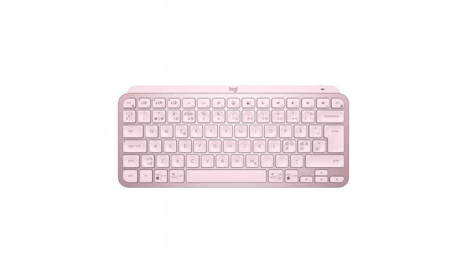 Klaviatuur Logitech MX Keys Minimalist Wireless Illuminated Keyboard Bluetooth ROSE/roosa PAN-Nordic