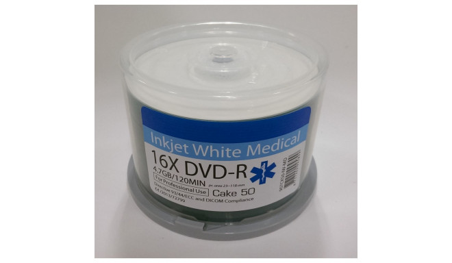 TRAXDATA RITEK DVD-R 4,7GB 16X PRINTABLE MEDICAL CAKE*50 907CK50-IW-MD