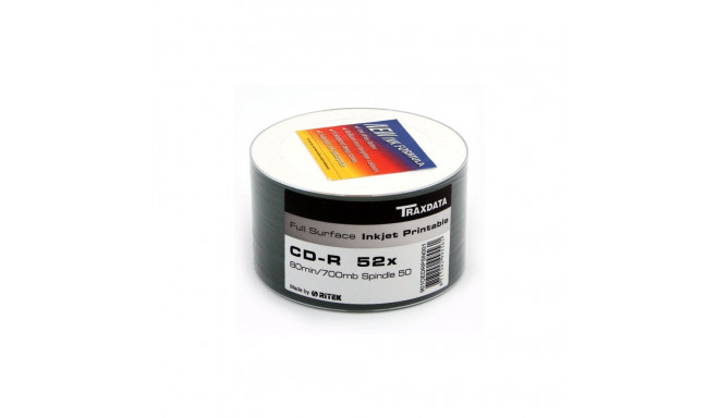 TRAXDATA CD-R 700MB 52X FULL WHITE INKJET PRINTABLE SP*50 901SP50NOPCPL