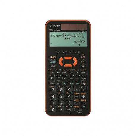 SHARP CALCULATOR SCIENTIFIC 330 FUNCTIONS 4-LINE DISP WRITEVIEW BLACK ORANGE BOX ELW531XGYR