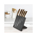 PLATINET 5 BLACK KNIVES SET WOODEN HANDLE WITH BLACK MAGNETIC BOARD