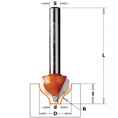 HW DECORATIVE OGEE BIT Z2 S=8 D=12,7X8 R=2
