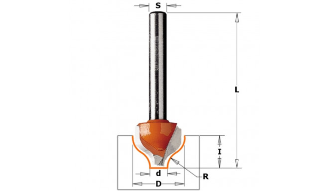 HW DECORATIVE OGEE BIT Z2 S=8 D=12,7X8 R=2
