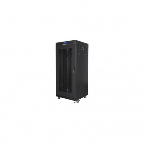 RACK CABINET 19" FREE-STANDING 27U/600X600 (FLAT PACK) WITH MESH DOOR LCD BLACK LANBERG V2