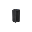 RACK CABINET 19" FREE-STANDING 27U/600X600 (FLAT PACK) WITH MESH DOOR LCD BLACK LANBERG V2