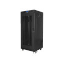 RACK CABINET 19" FREE-STANDING 27U/600X600 (FLAT PACK) WITH MESH DOOR LCD BLACK LANBERG V2