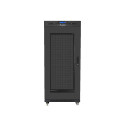 RACK CABINET 19" FREE-STANDING 27U/600X600 (FLAT PACK) WITH MESH DOOR LCD BLACK LANBERG V2