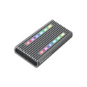 Enclosure for drive M.2 SSD, SATA, NVMe, RGB LE