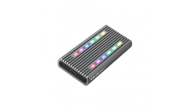 Enclosure for drive M.2 SSD, SATA, NVMe, RGB LE