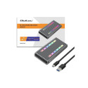 Enclosure for drive M.2 SSD, SATA, NVMe, RGB LE