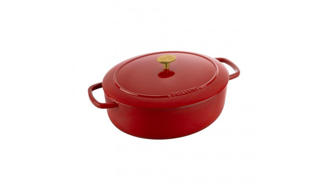 BALLARINI BELLAMONTE OVAL CAST IRON POT 75003-566-0 - 5.5 LTR RED