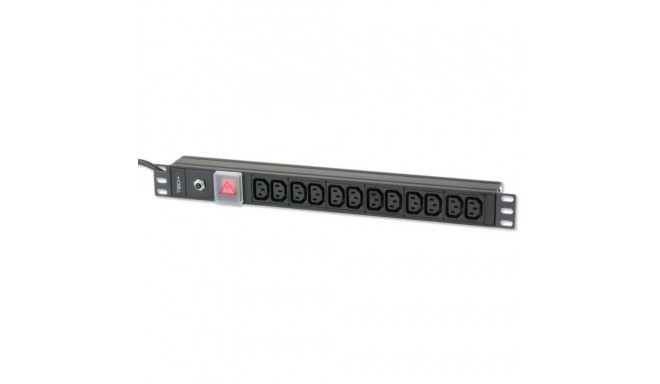 Techly Rack 19" PDU 12 VDE väljundit C20 pistikuga ja lülitiga