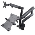 Maclean MC-813 Dual Desk Mount for a Monitor and a Laptop 17 "-32" 2x8kg VESA 75x75, 100x100