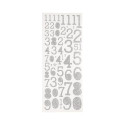 FOCUS GLITTERSTICKERS SILVER NUMBERS