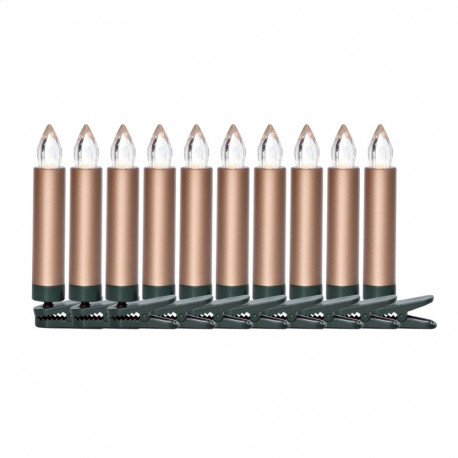 PLATINET MINI LED CANDLE 10 PCS WARM WHITE RGB GOLD COLOUR WITH REMOTE RGB