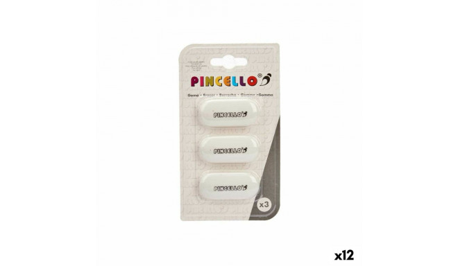 Kustutuskummide komplekt Pincello 484 484 Valge 9 x 16 x 1 cm (12 Ühikut)