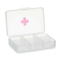 Tabletikarp Sektsioonidega Läbipaistev Plastmass (11,5 x 18 x 2,2 cm) (12 Ühikut)