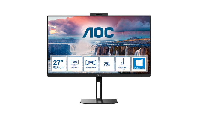 AOC Q27V5CW/BK 27-tolline monitor HDMI DP USB